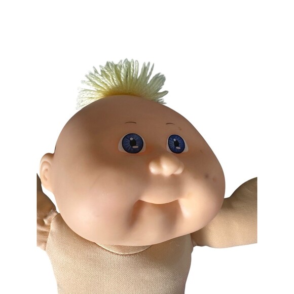 Cabbage Patch Kids Doll 1989 VTG Blonde Tufted Hair Blue Eyes Pink Romper Diaper - Picture 11 of 12